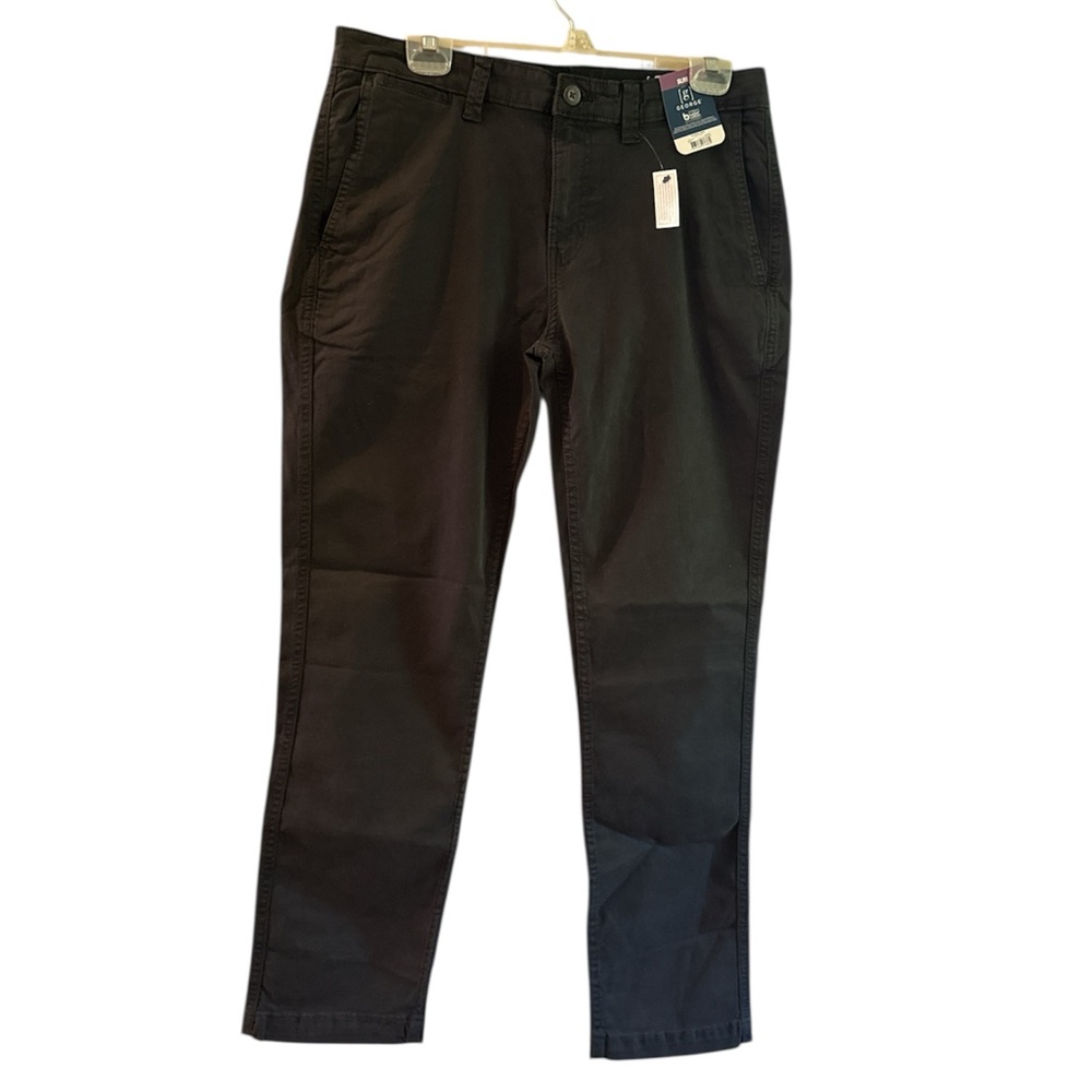 NEW George Men’s Casual Chino Slim Black Cotton blend stretch pants 32x30